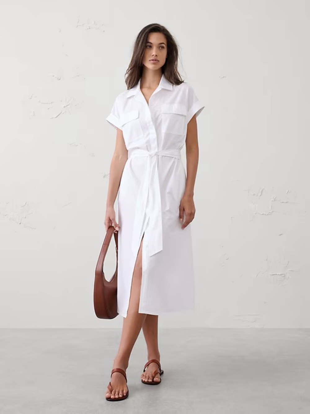 NWT Banana Republic White Shirt Midi Dress